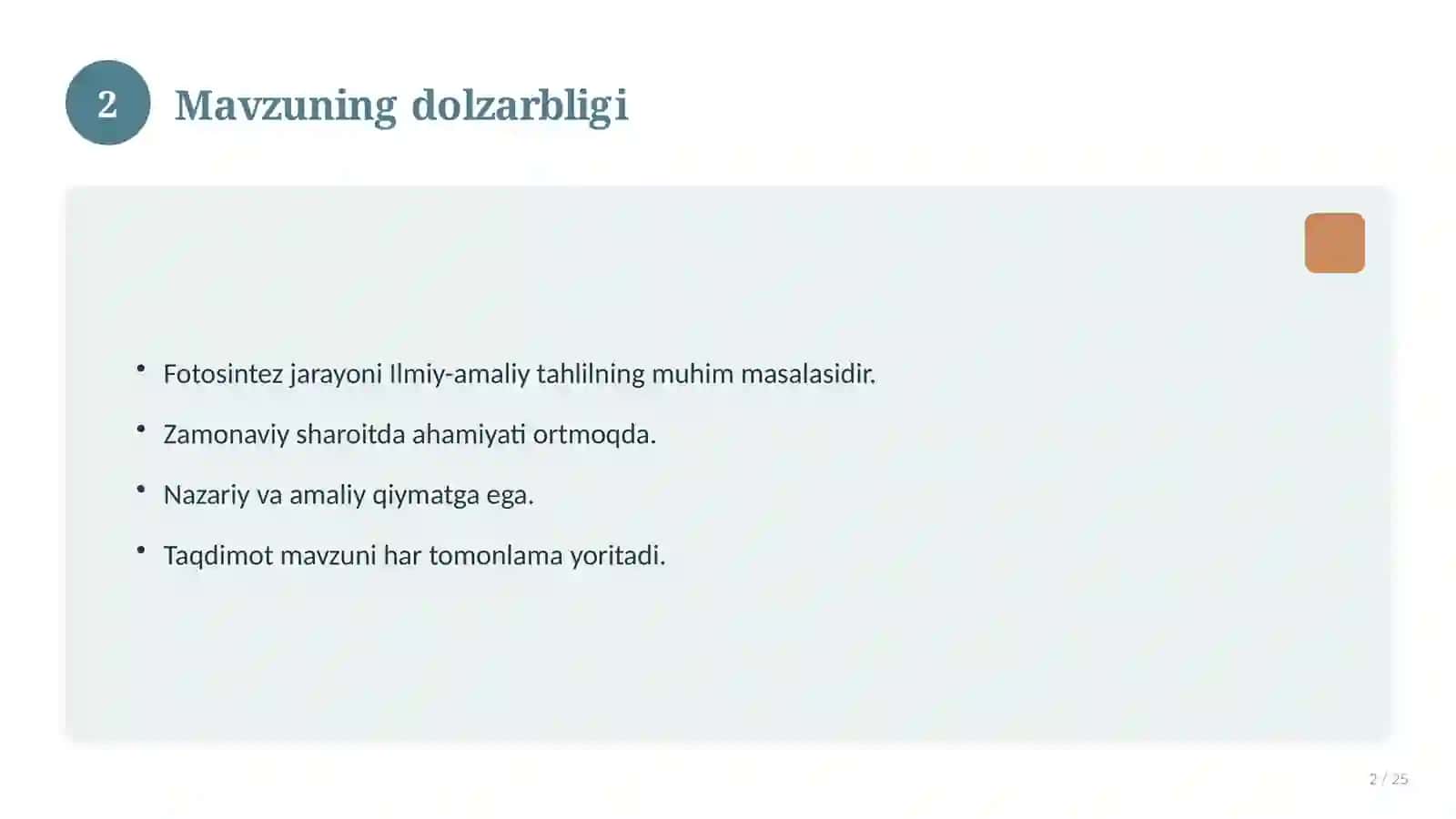 Fotosintez jarayoni Ilmiy-amaliy tahlil 2