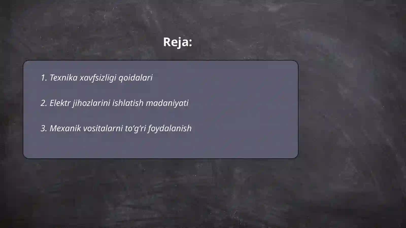 Texnika xavfsizligi qoidalari 2