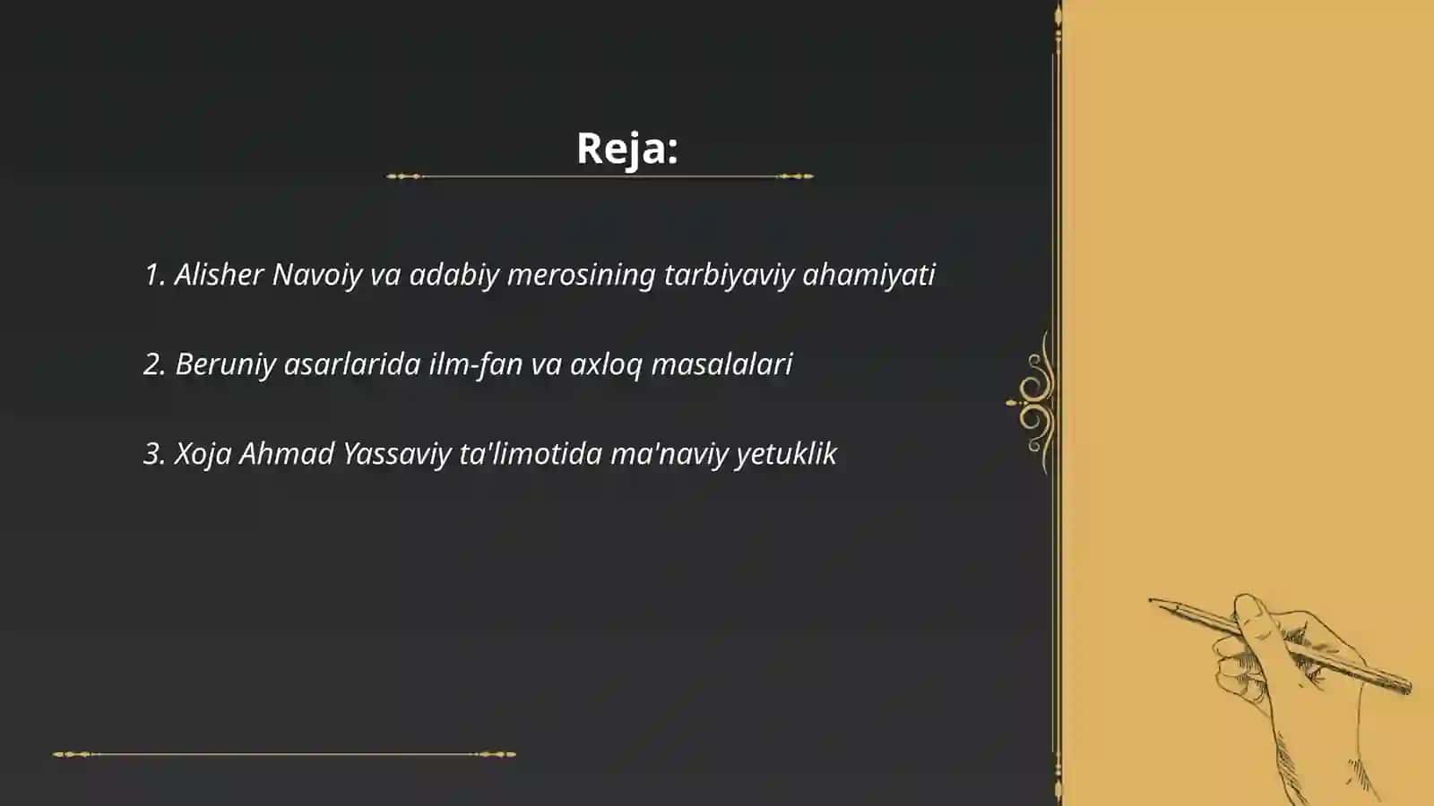 Yuksak manaviyatli yoshlarni tarbiyalashda O‘rta Osiyo allomalaring ilmiy merosining o‘rni 2