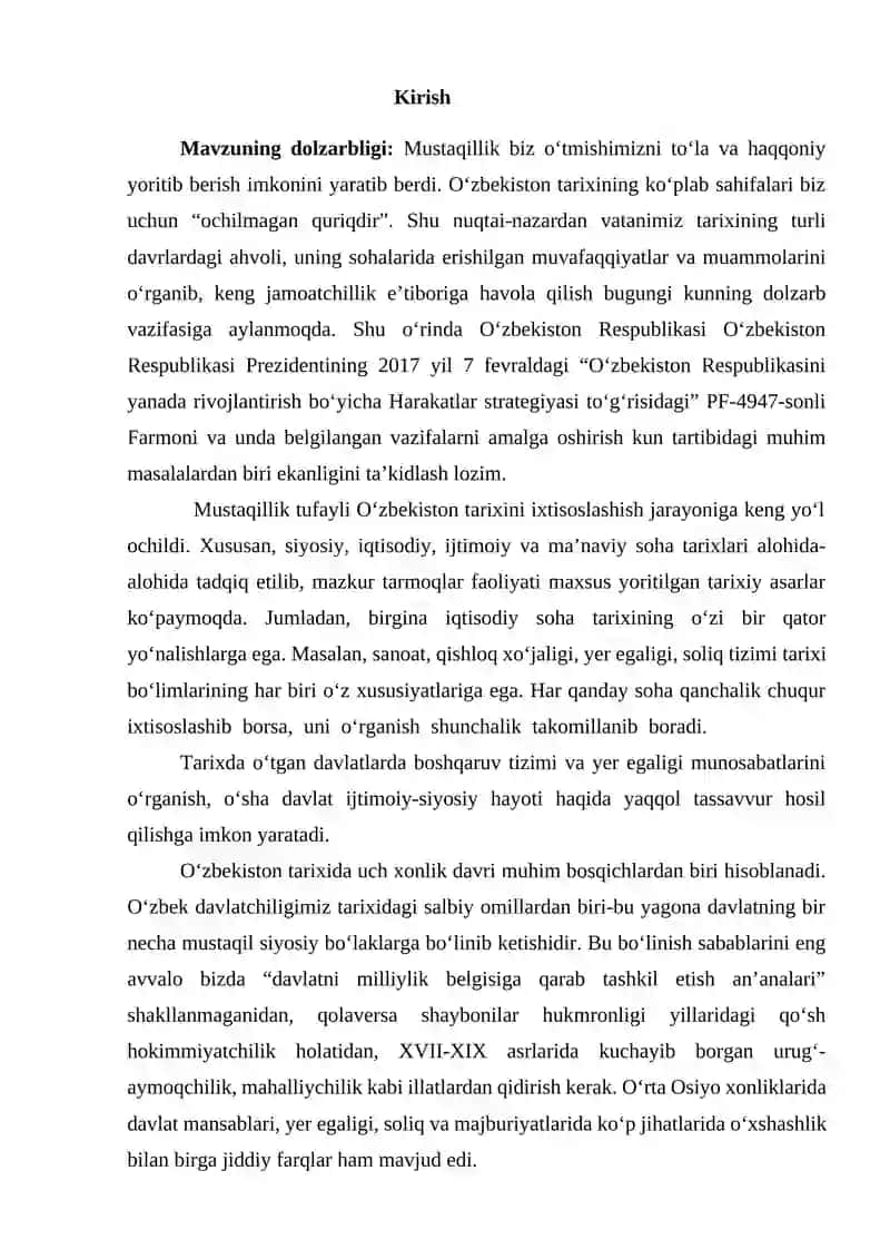 O‘rta Osiyo uch xonlik davrida 2
