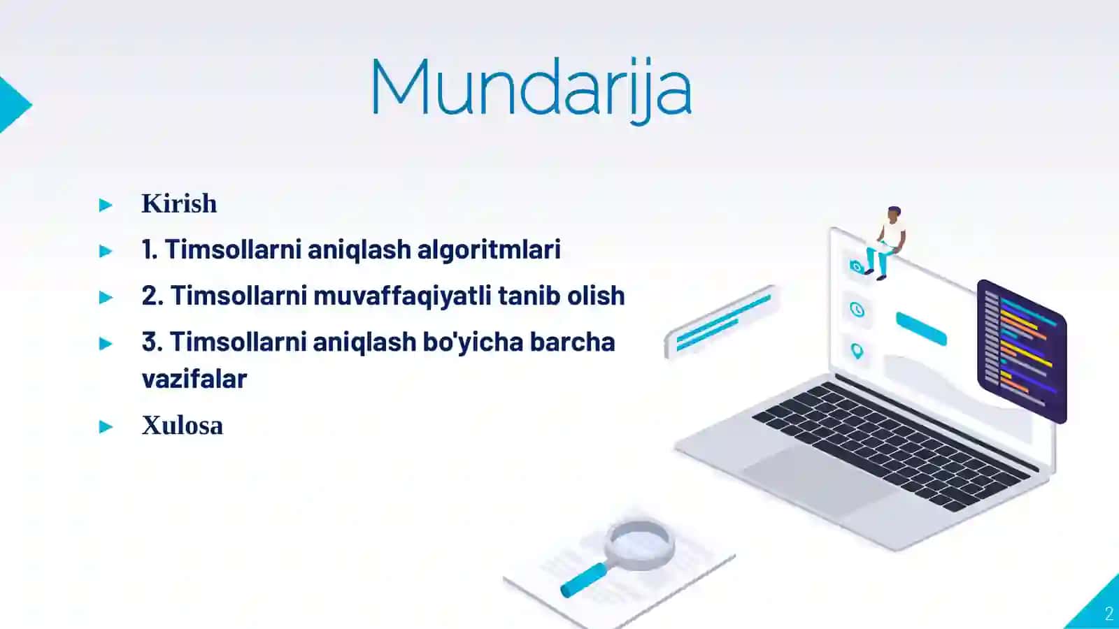 Timsollarni anglovchi algoritmlar 2