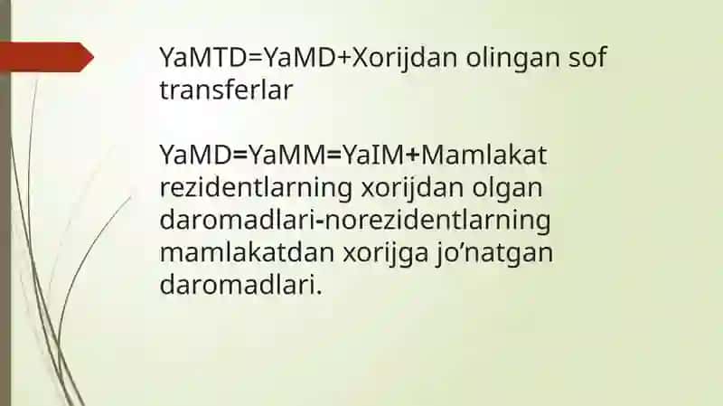 Milliy hisobchilik tizimidagi boshqa ko’rsatkichlar 2