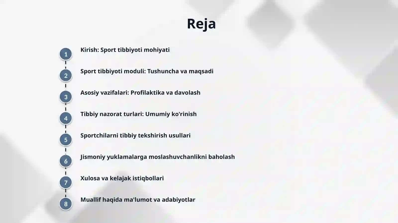 "Sport tibbiyoti"moduli, tushunchasi va vazifalari. Jismoniy 2