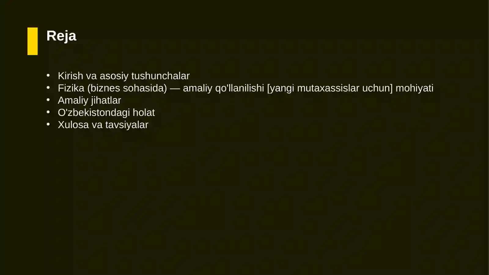 Fizika (biznes sohasida) — amaliy qo'llanilishi [yangi mutaxassislar uchun] 2