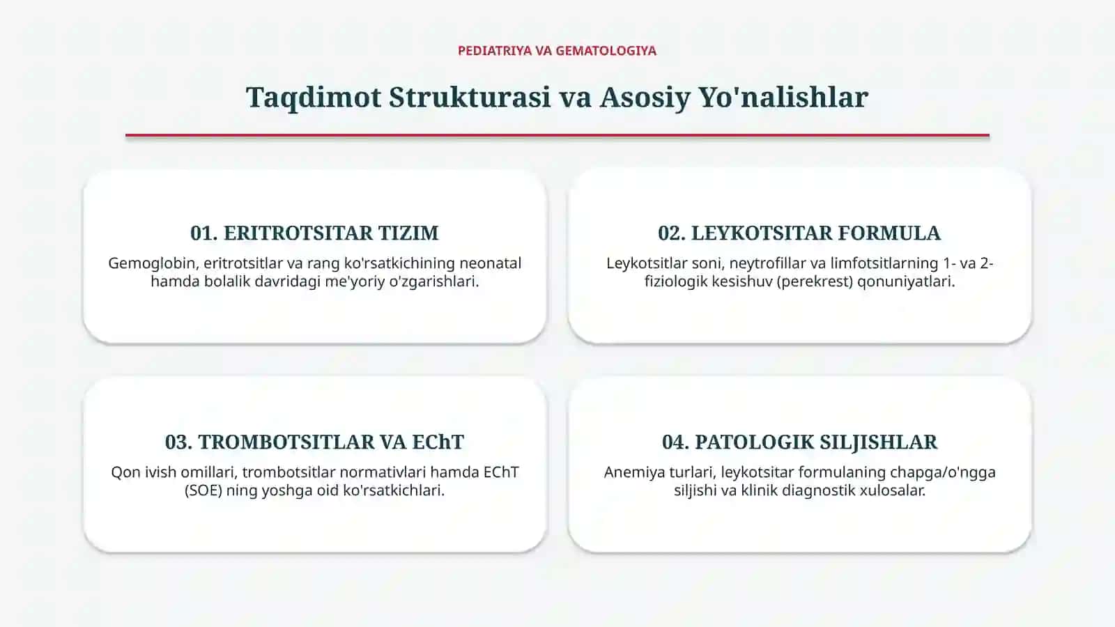 Har xil yoshdagi bolalarda gemogramma — 15 slayd 2
