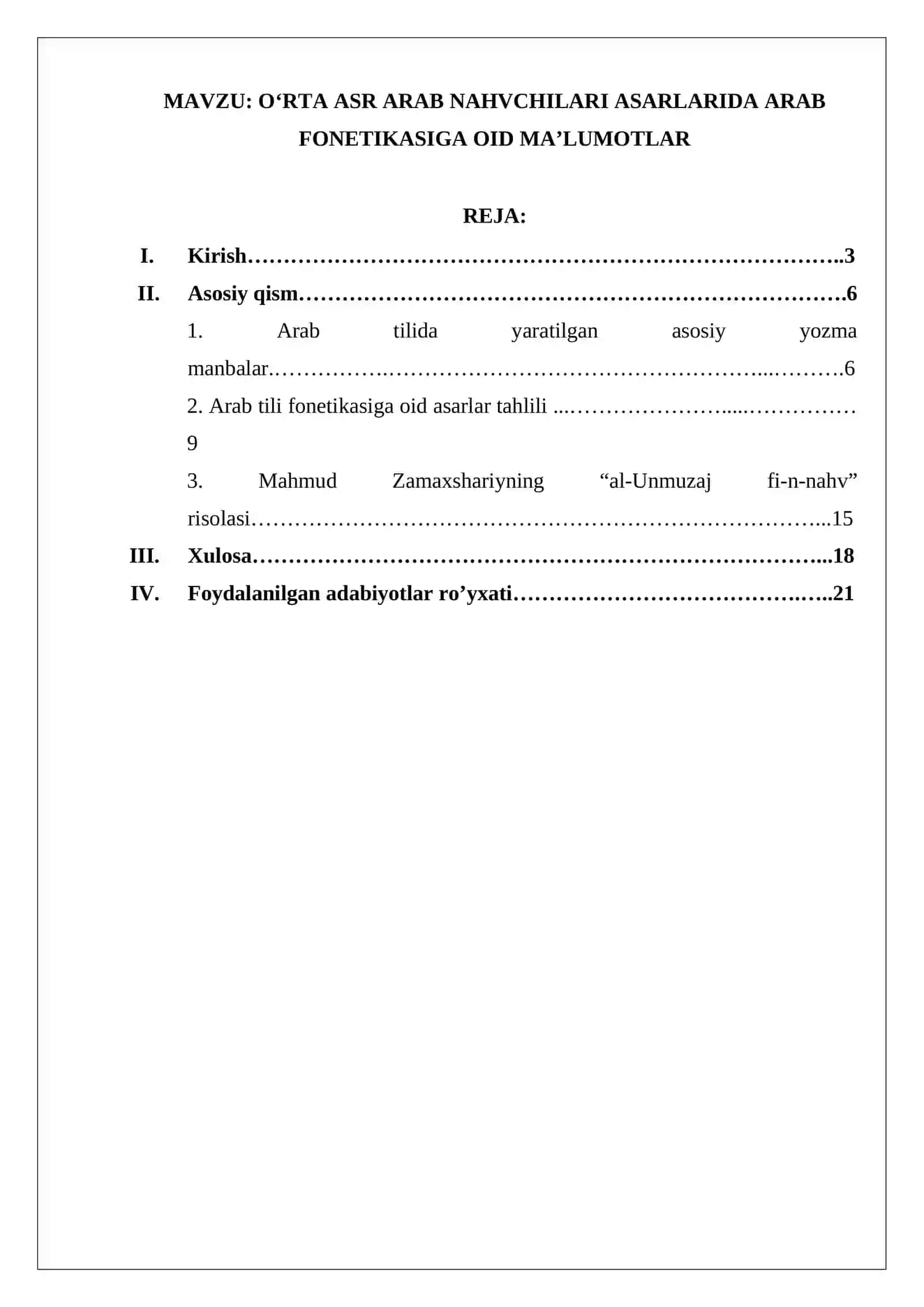 REFERAT O'rta asr arab nahvchilari asarlarida arab fonetikasiga oid ma'lumotlar 2