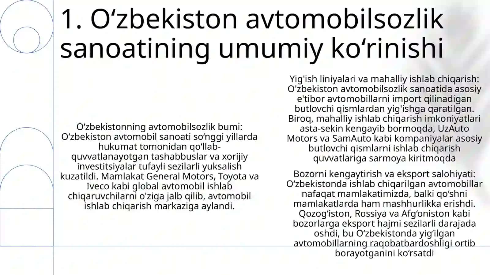 O‘zbekistonda Avtomobilsozlik Sanoatining Istiqboli 2
