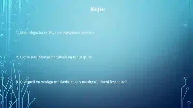 Maktabgacha ta’lim tashkilotlaridagi pedagogik faoliyatlarni loyihalashtiish 2