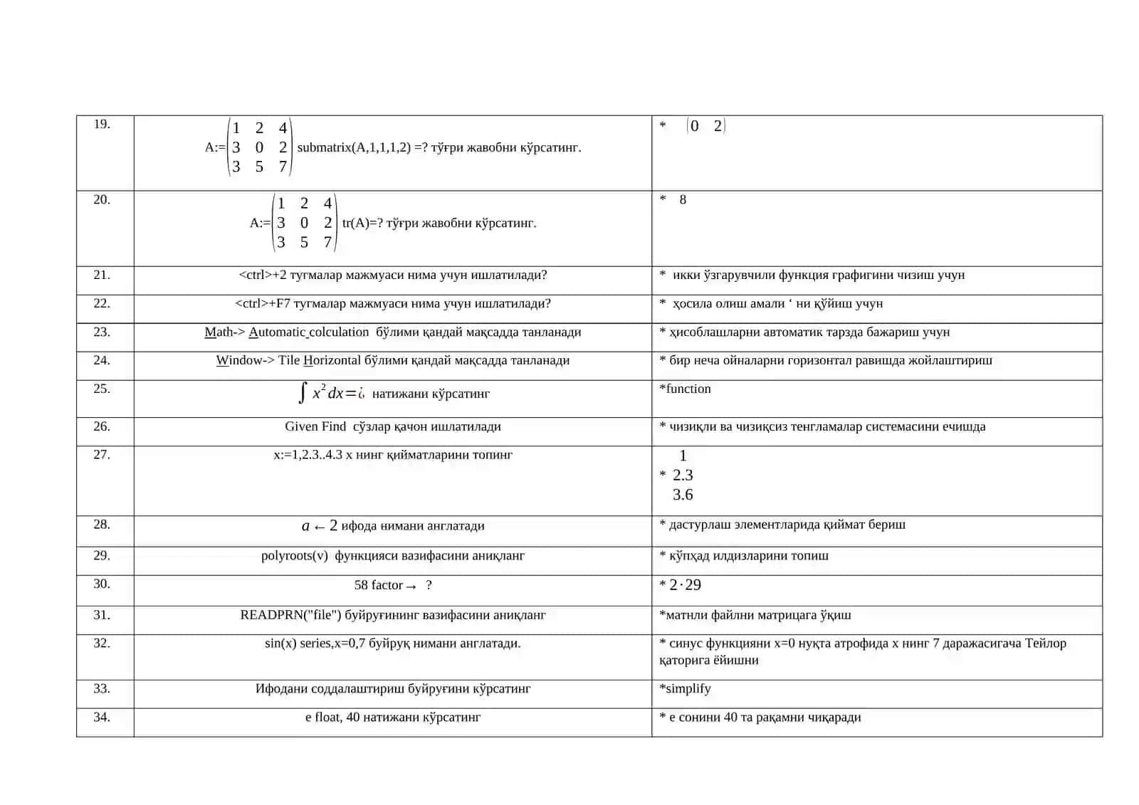 MATEMATIK TIZIMLAR 2
