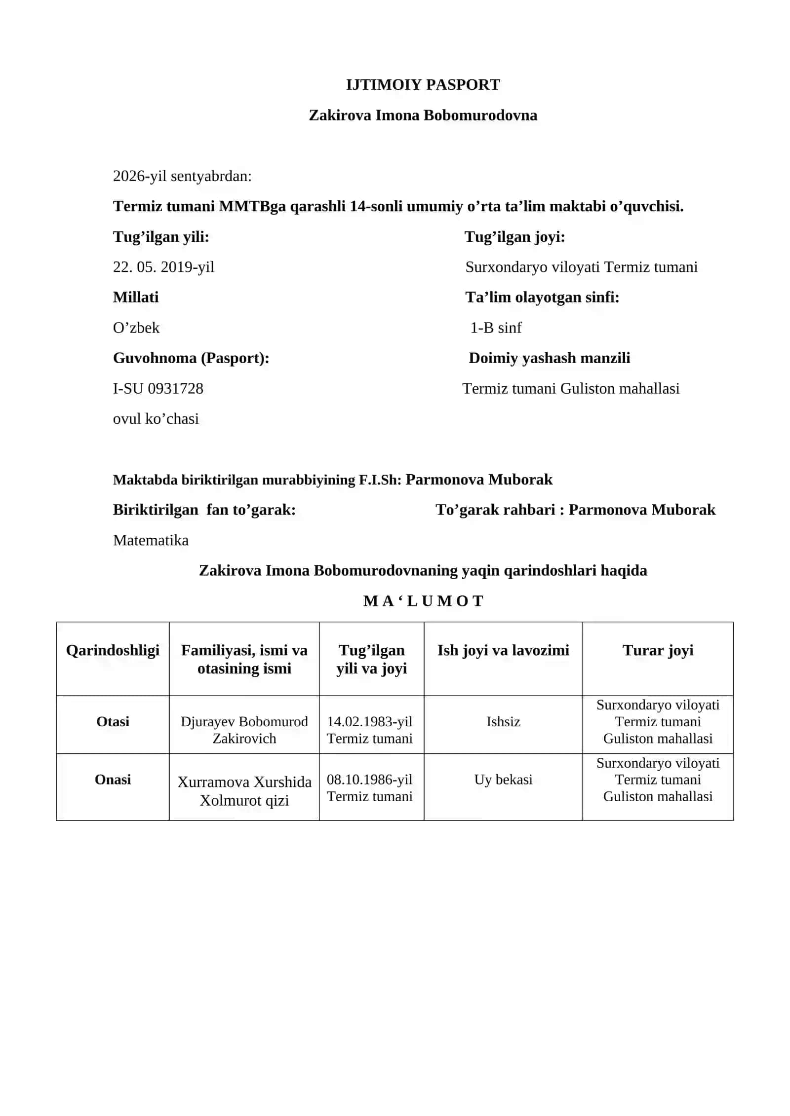 IJTIMOIY PASPORT 2