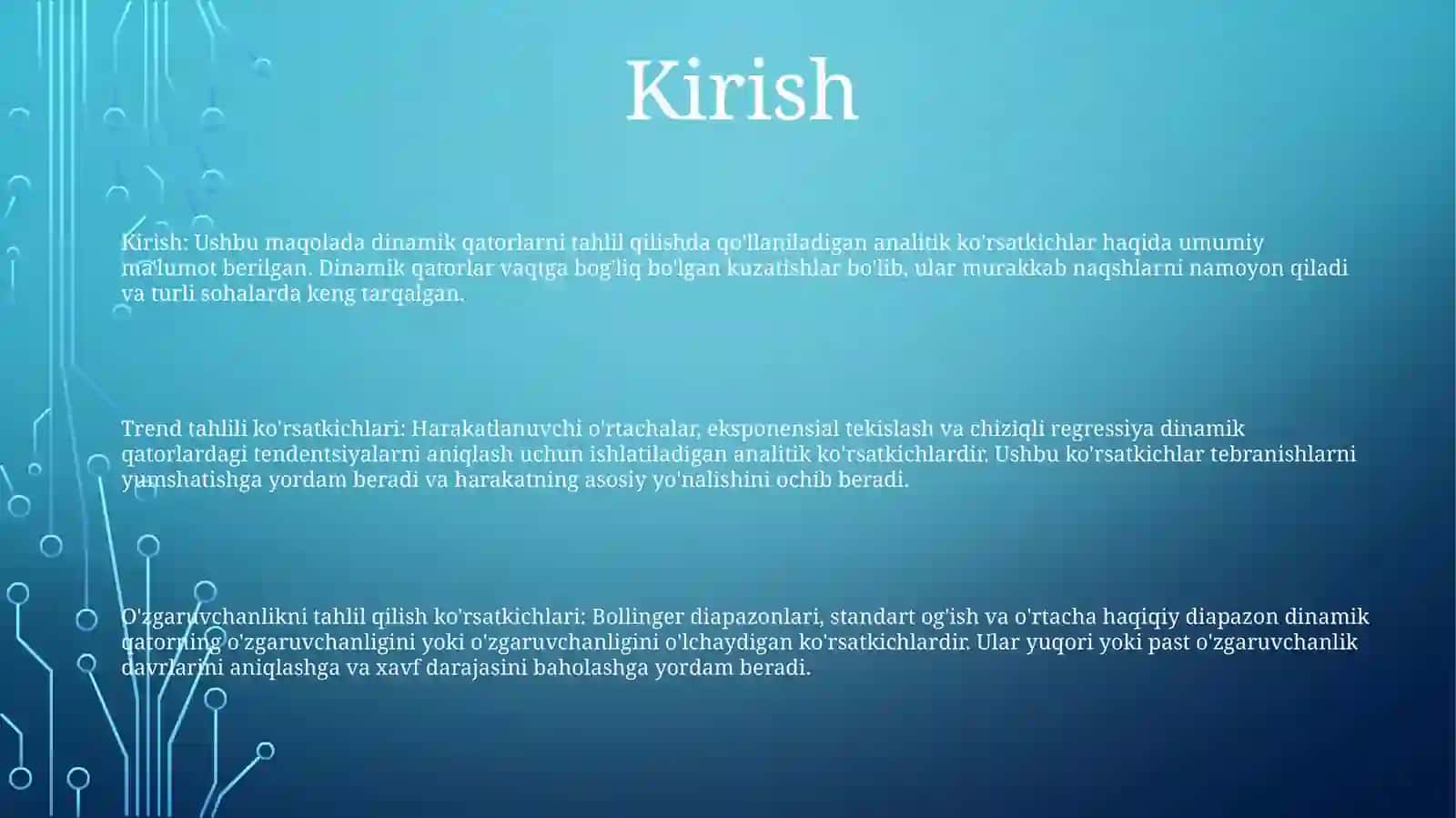 Dinamika Qatorlarni Analitik Tahlil Qilish Ko‘Rsatkichlari 2