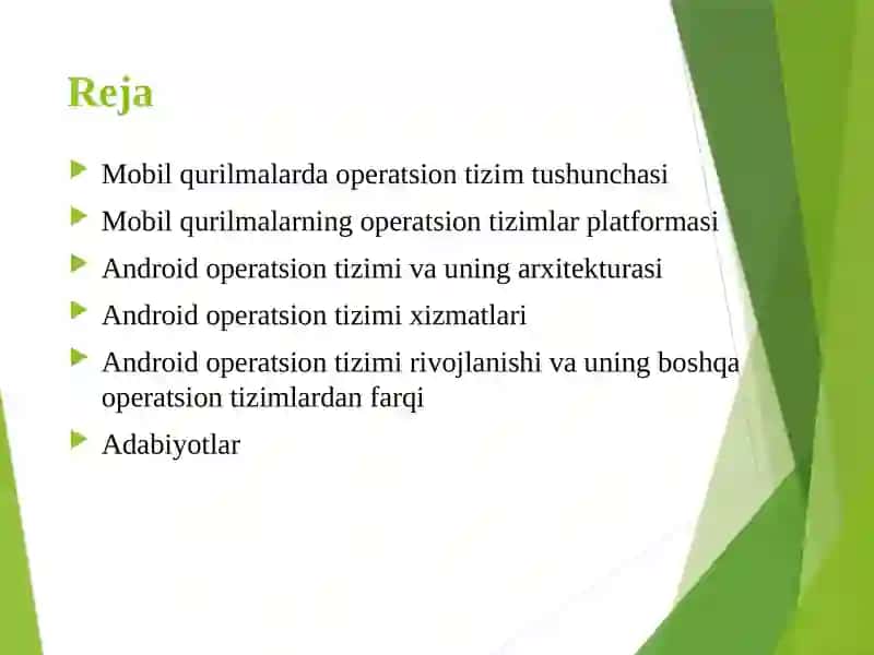 Android Operatsion Tizimlar 2