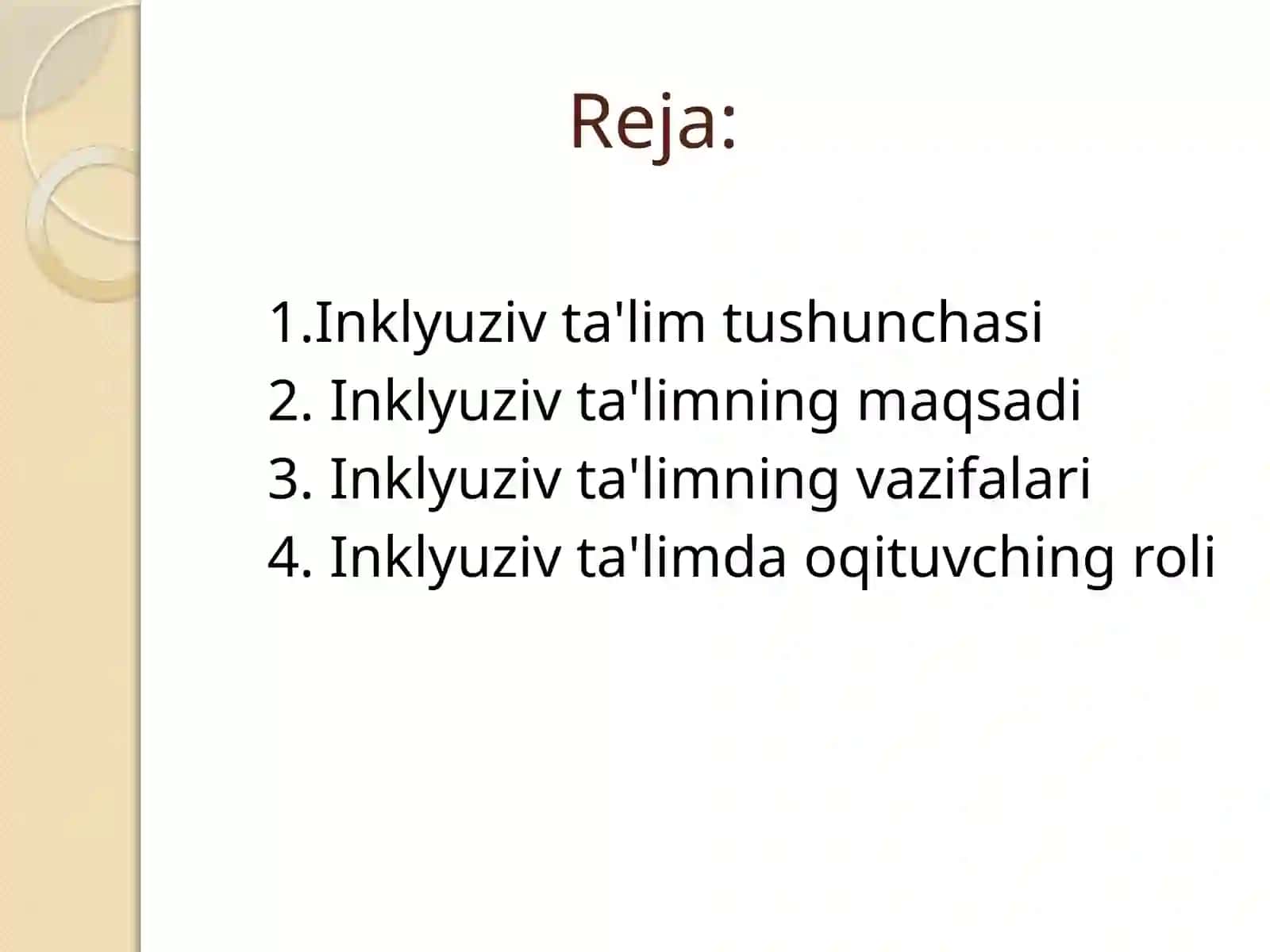 Inklyuziv ta'lim predmeti, maqsadi va vazifalari 2