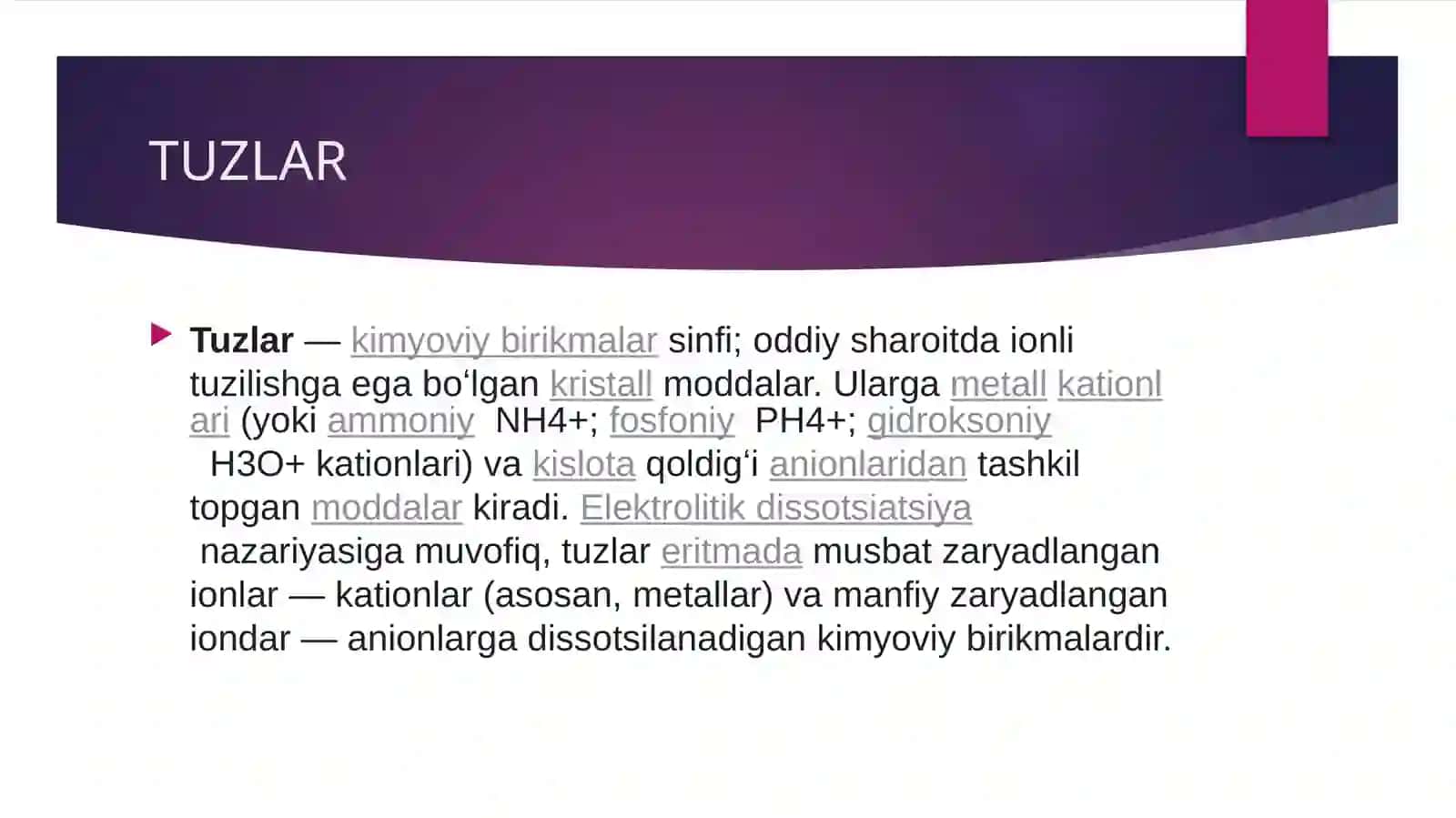 TUZLARNING OLINISH USULLARI 2