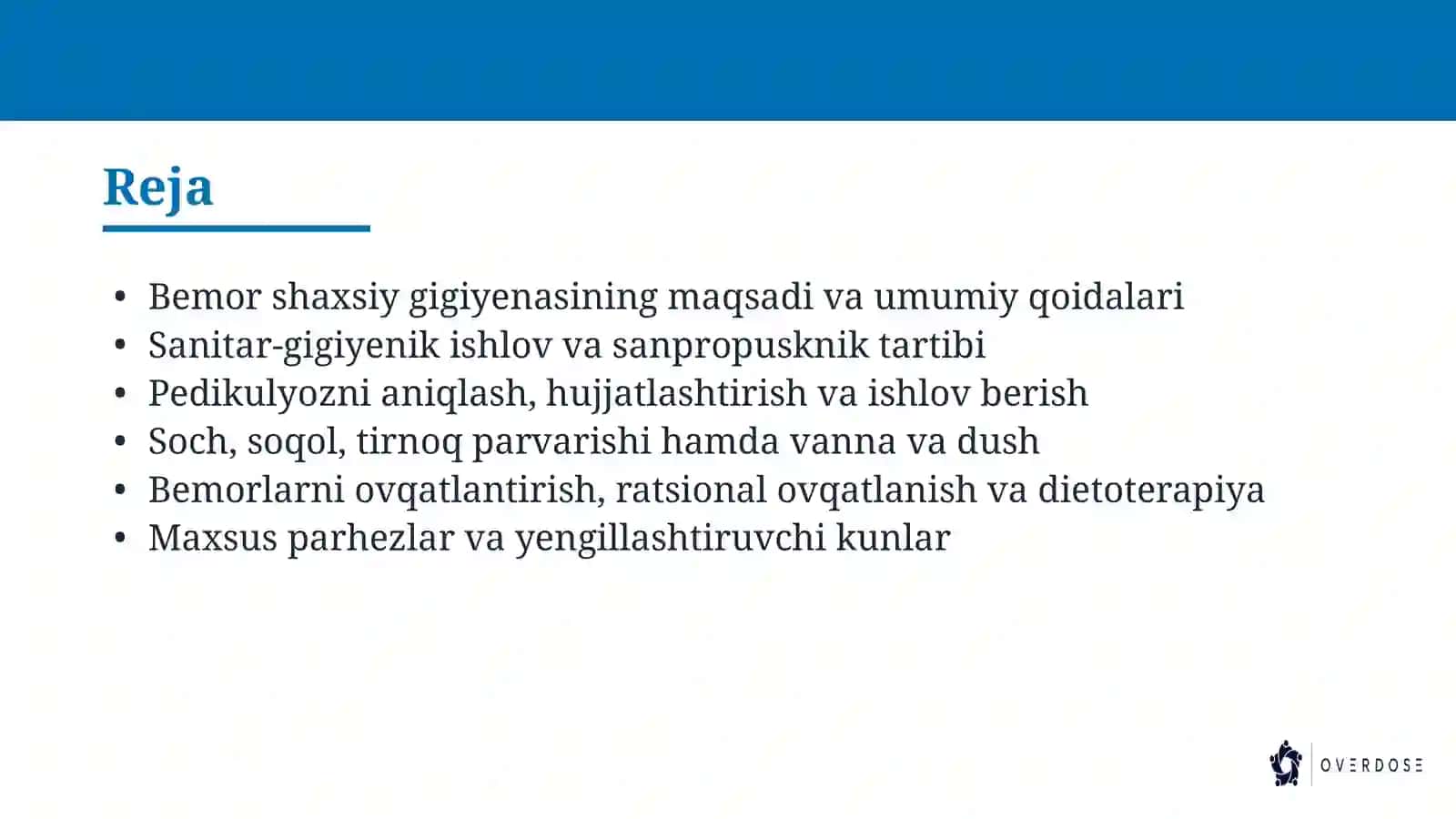 Bemor shaxsiy gigiyenasini taʼminlash va bemorlarni ovqatlantirish 2