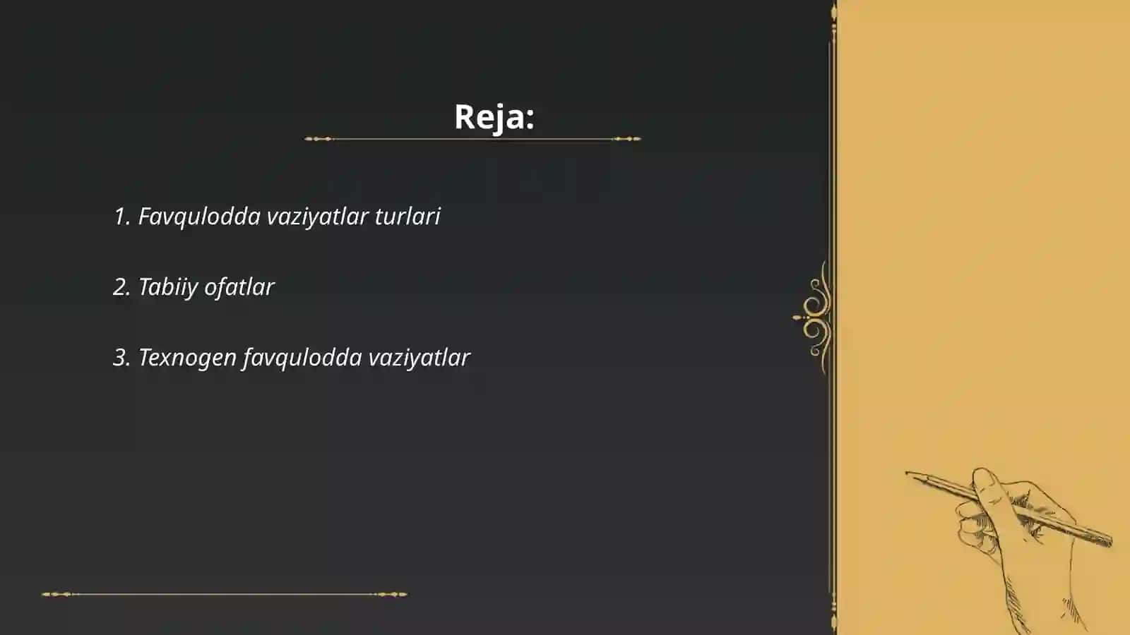 Favqulodda vaziyatlar turlari 2
