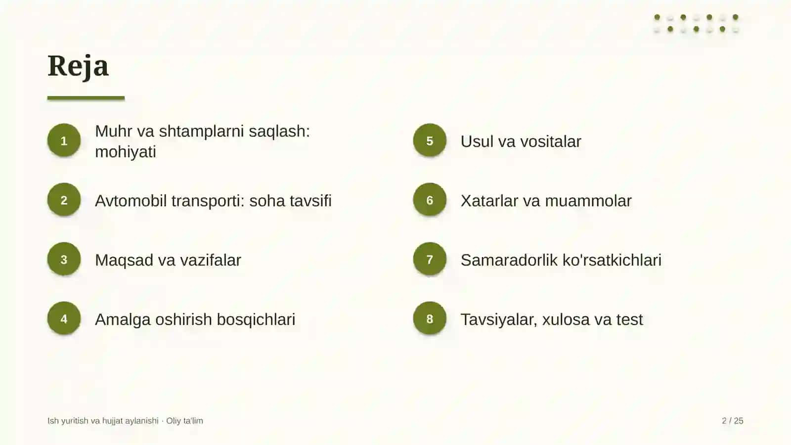 Avtomobil transportida tashkilot muhri va shtamplarini saqlash 2