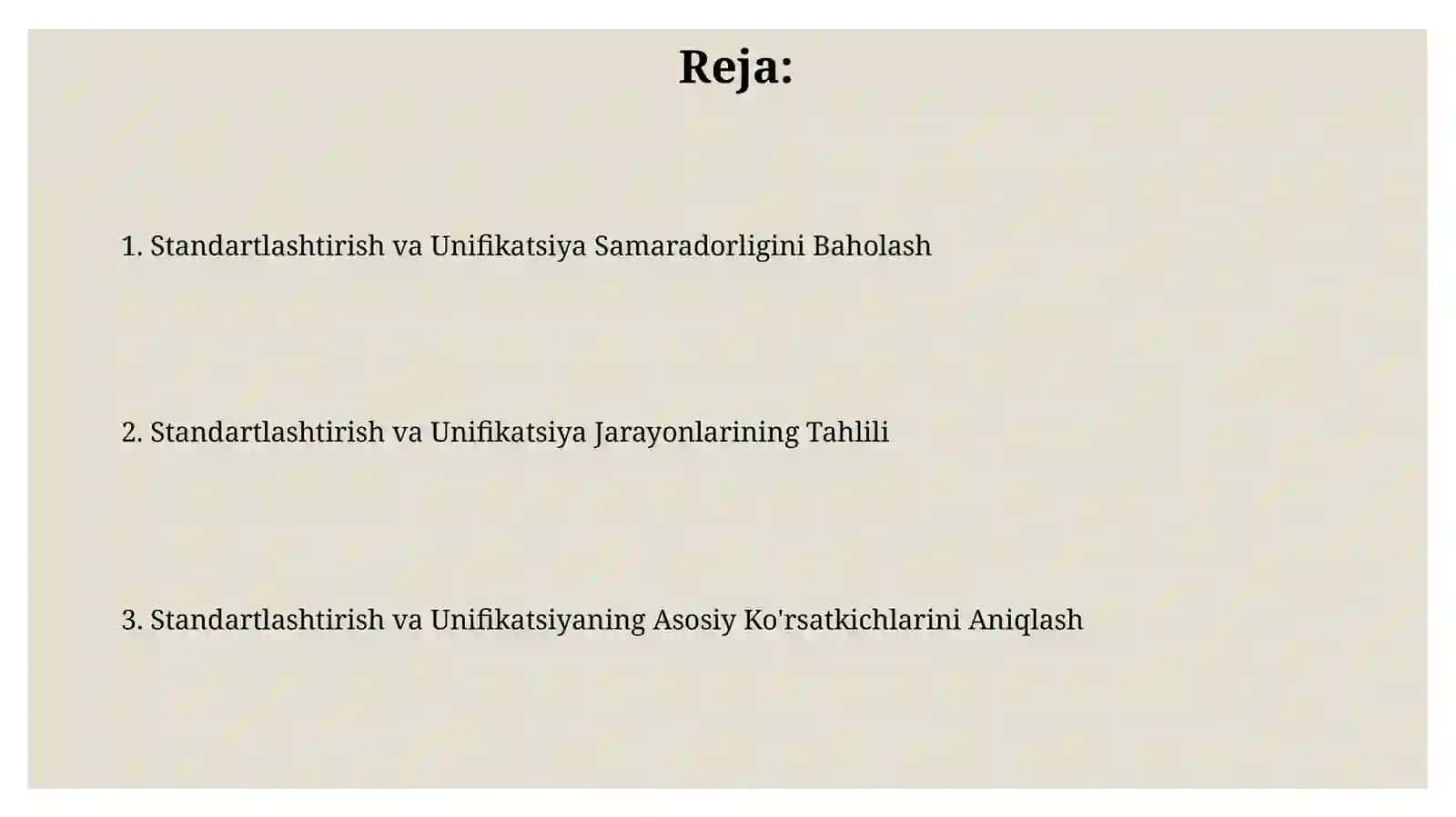 Standartlashtirish va unifikatsiyalashning asosiy korsatkichlarini aniqlash 2