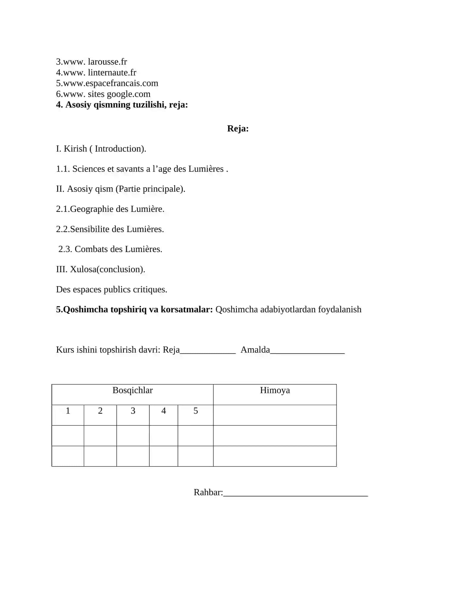 Siècle des Lumières (Lumierlar asri) 2