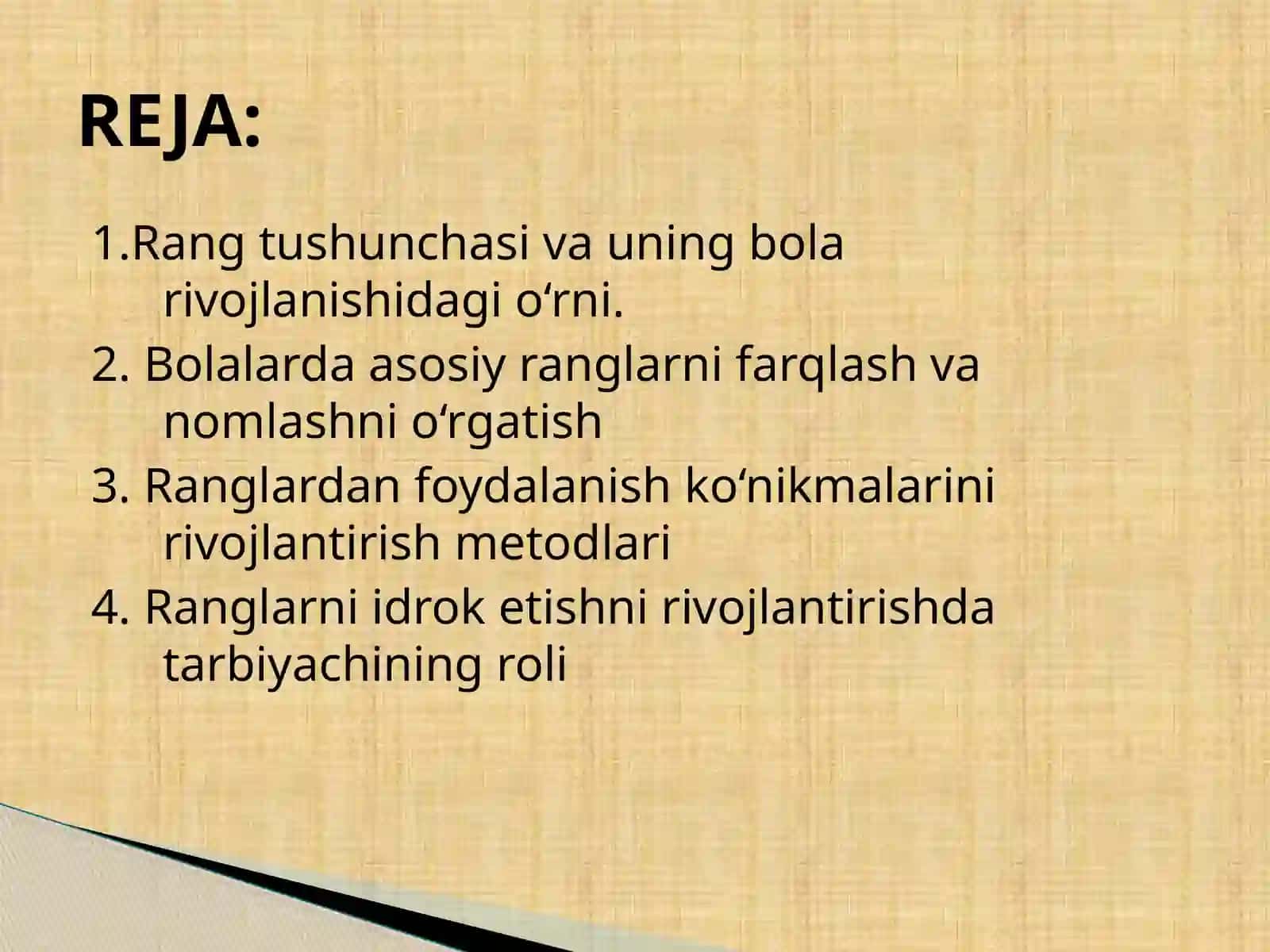 Bolalarda ranglarni idrok etish 2