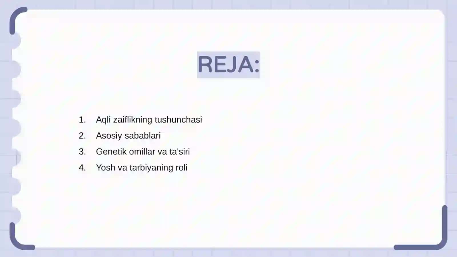 Aqli zaiflikning sabablari va koʻrinishlari 2