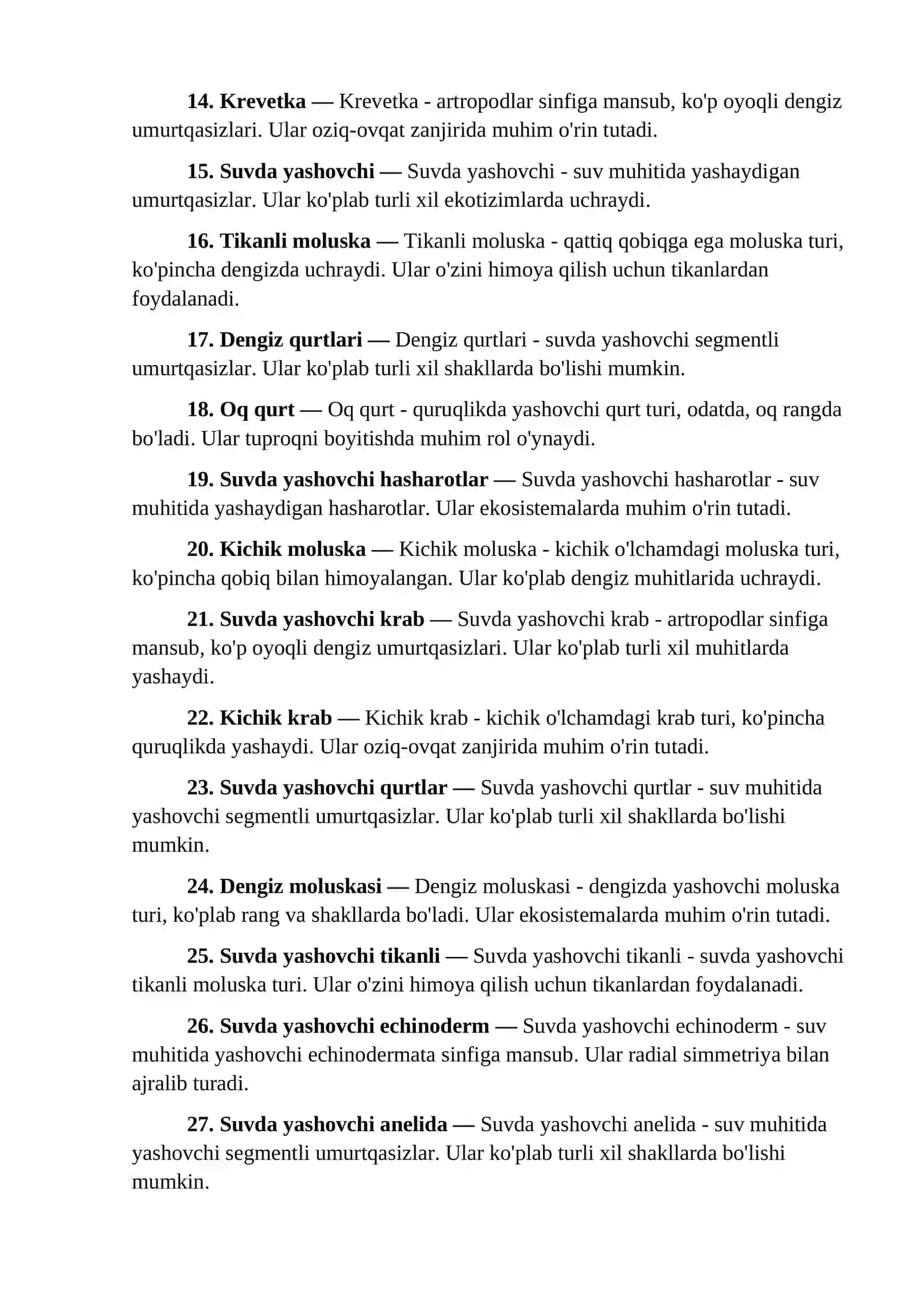 Umurtqasizlar zoologiyasi (glossariy) 2