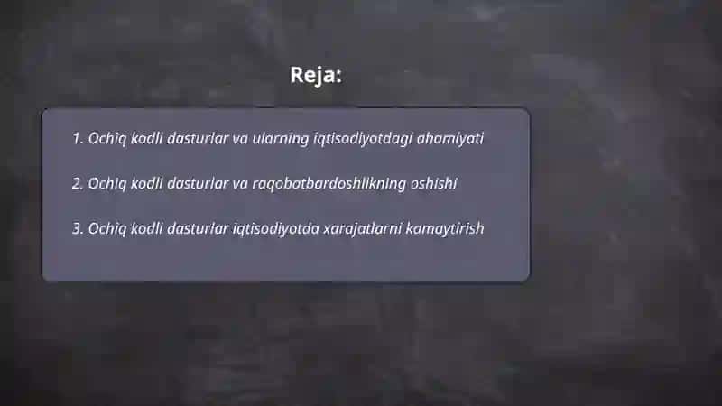 Ochiq kodli dasturlar va ularning iqtisodiyotdagi o‘rni 2