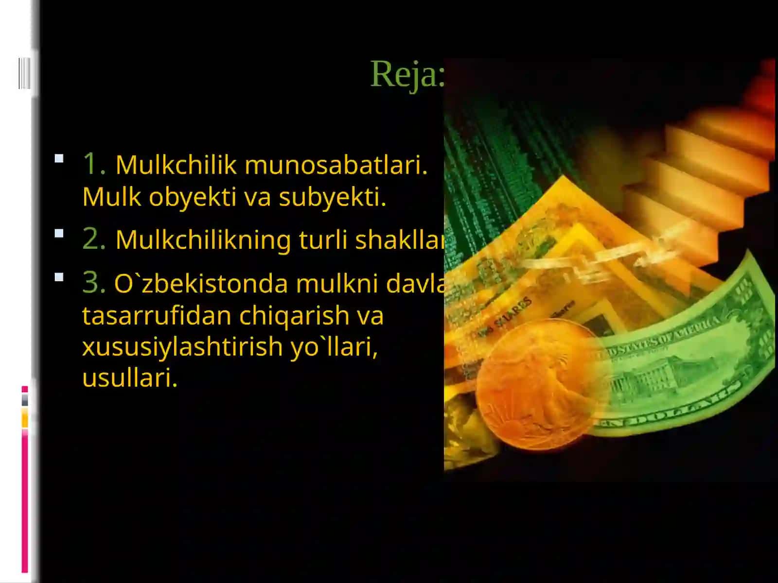 Mulk shakllarining turlari va uning tarkibi 2