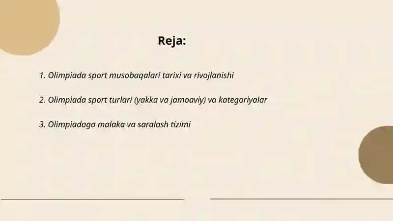 Olimpiada sport musobaqalari 2