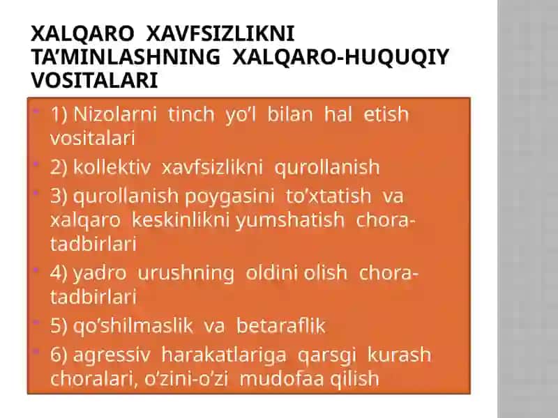 Xalqaro xavfsizlik huquqi 2