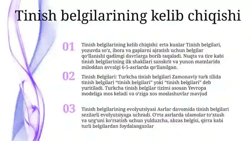 Tinish Belgilari 2
