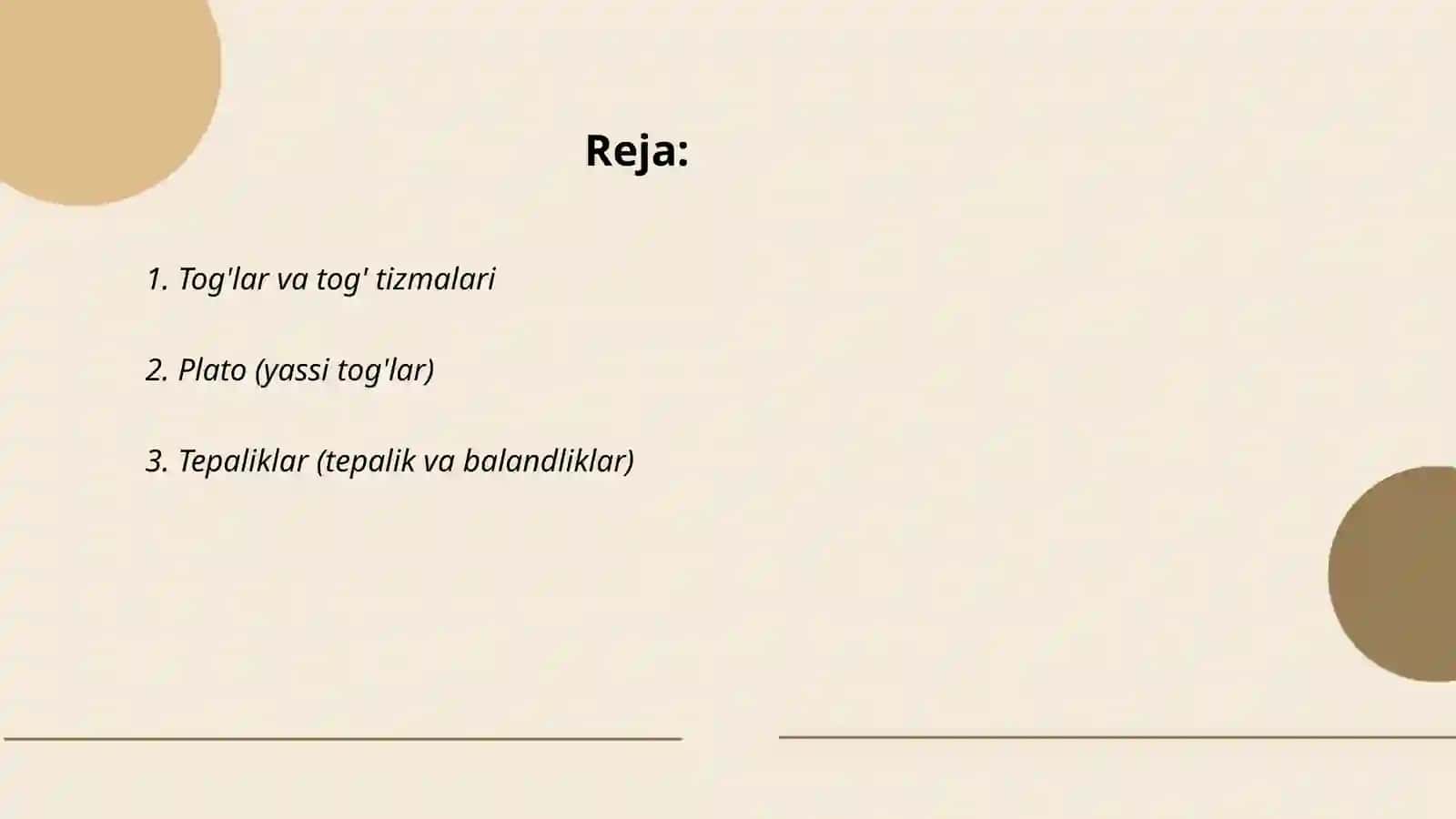Yer re'lefining asosiy shakl va turlari 2
