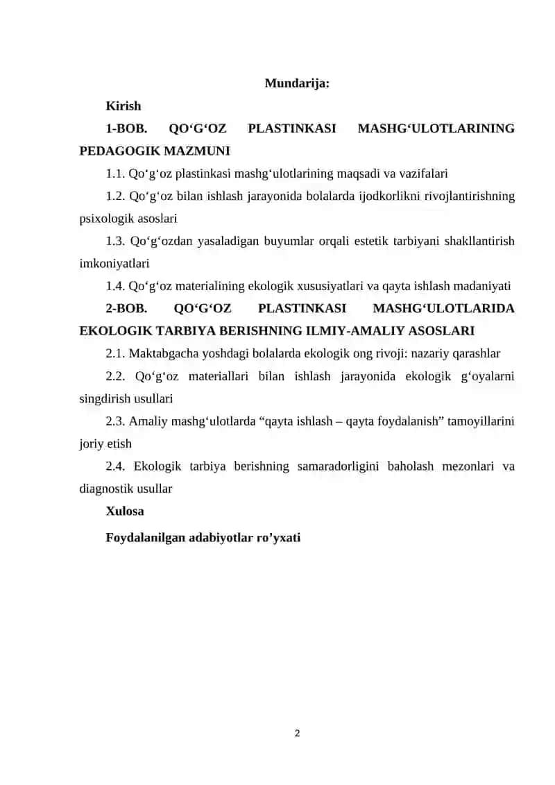 Qo’g’oz platinkasi mashg’ulotlarida ekologik tarbiya berish 2