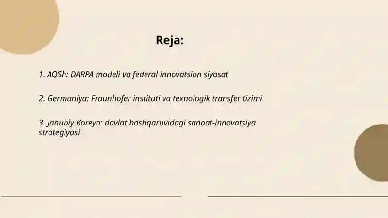 Davlatning innovatsion siyosati boʻyicha xorijiy tajribalar 2