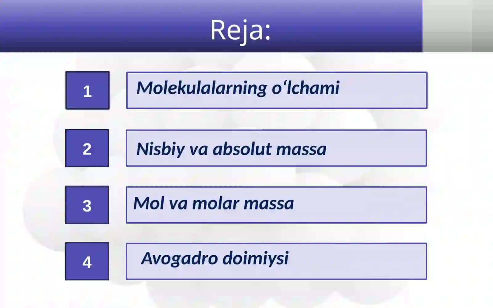 Mol va molar  massa 2