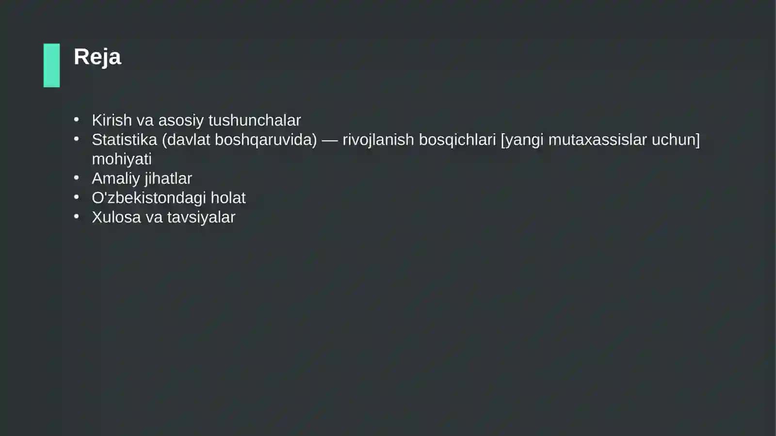 Statistika (davlat boshqaruvida) — rivojlanish bosqichlari [yangi mutaxassislar uchun] 2
