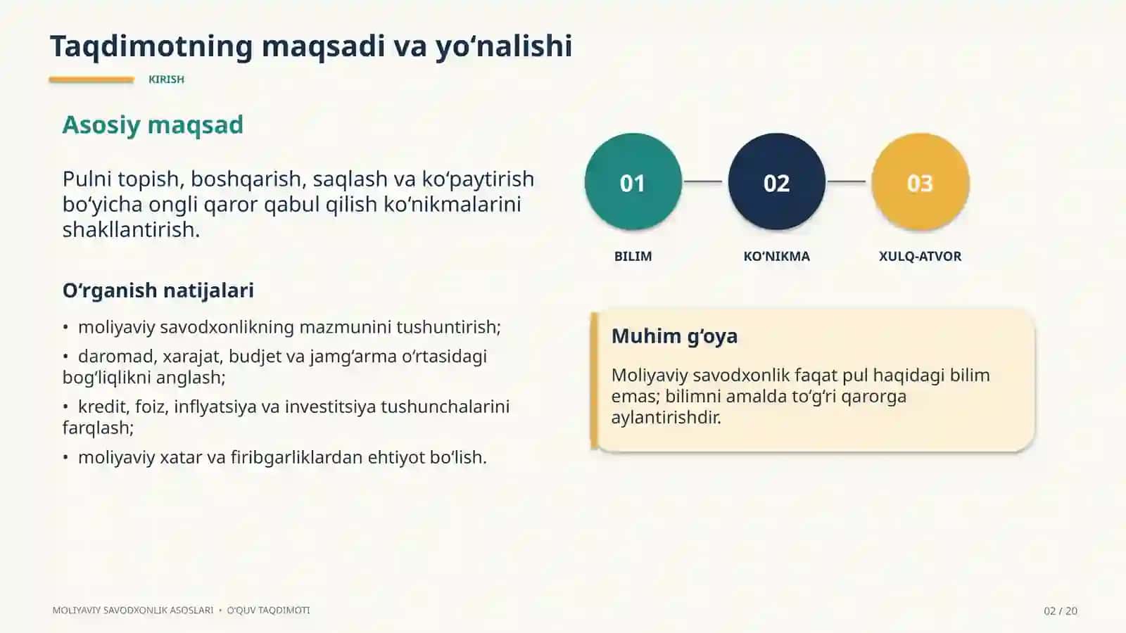 MOLIYAVIY SAVODXONLIK 2