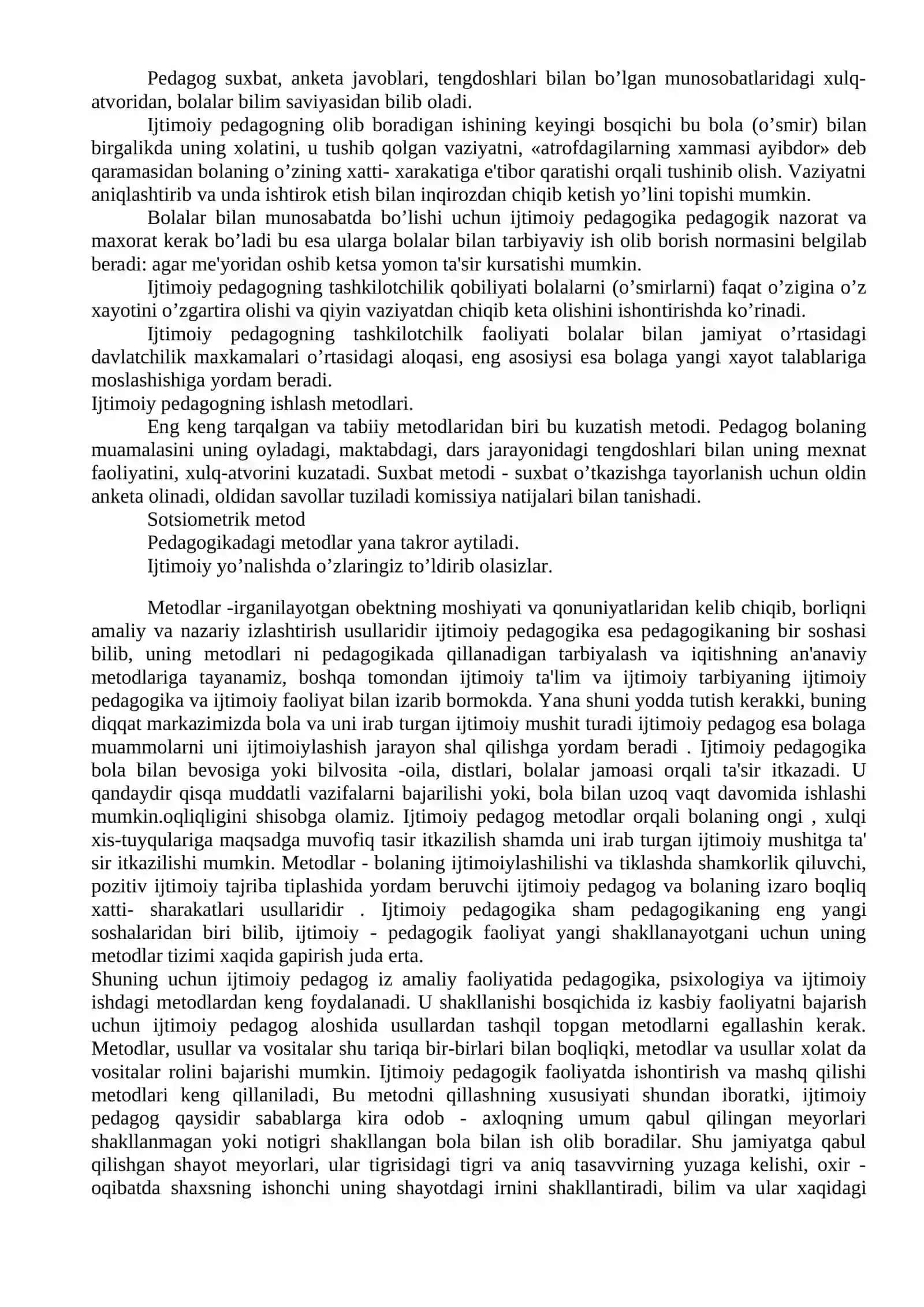Ijtimoiy-pedagogik faoliyat metodikasi va texnologiyasi 2