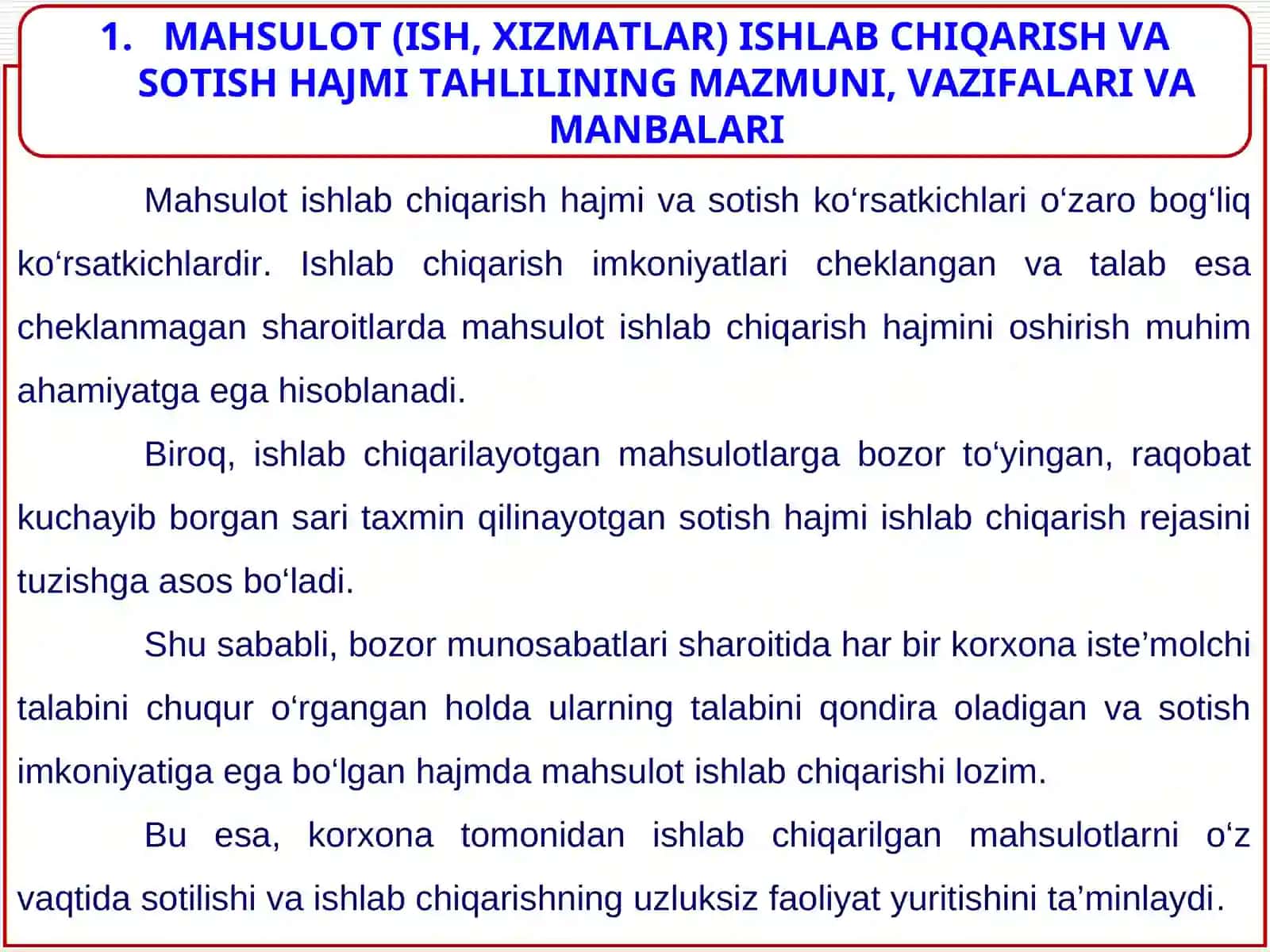 XOʻJALIK YURITUVCHI SUBYEKTLARNING MAHSULOT (ISH, XIZMATLAR) ISHLAB CHIQARISH VA SOTISH HAJMINI TAHLILI 2