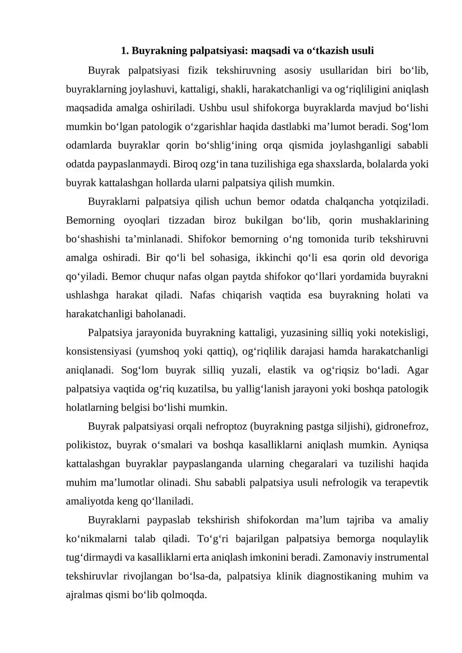 BUYRAKNING PALPATSIYASI VA PERKUSSIYASI 2