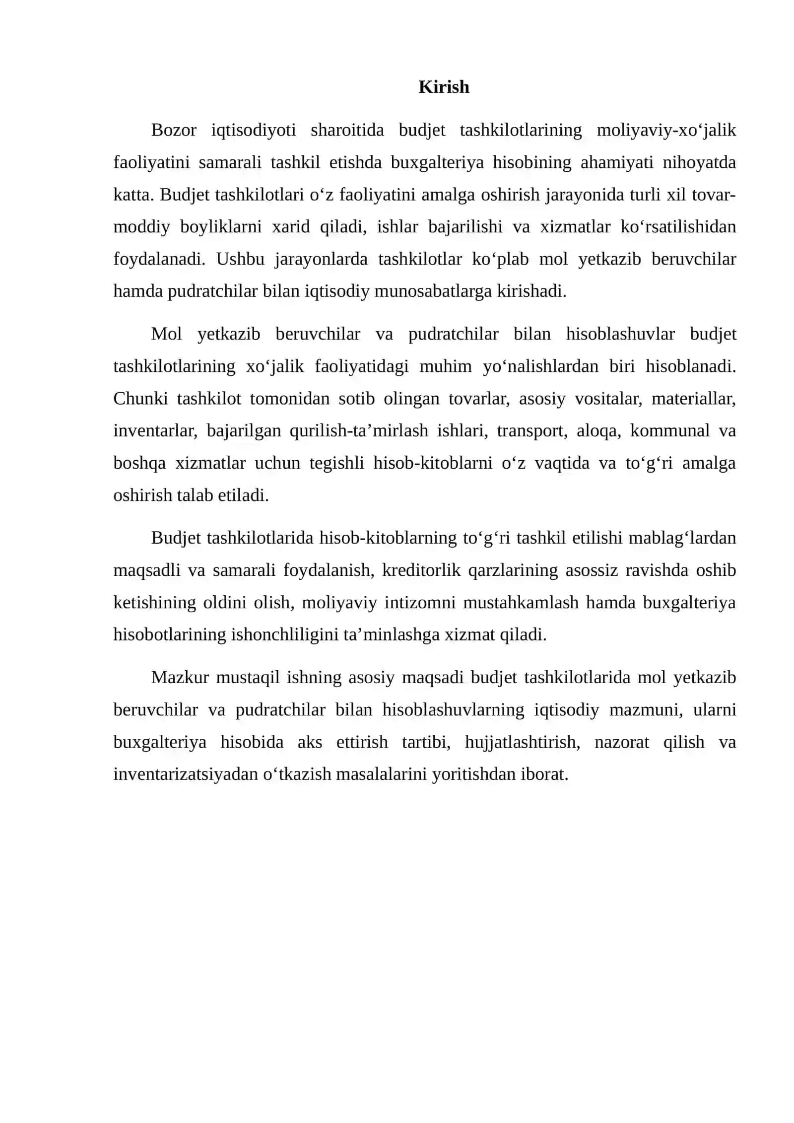 Mol yetkazib beruvchilar va pudratchilar bilan hisoblashuvlarning mazmuni va ahamiyati 2