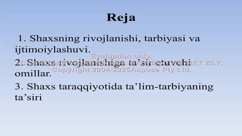 Shaxs taraqqiyotiga ta'sir etuvchi omillar 2