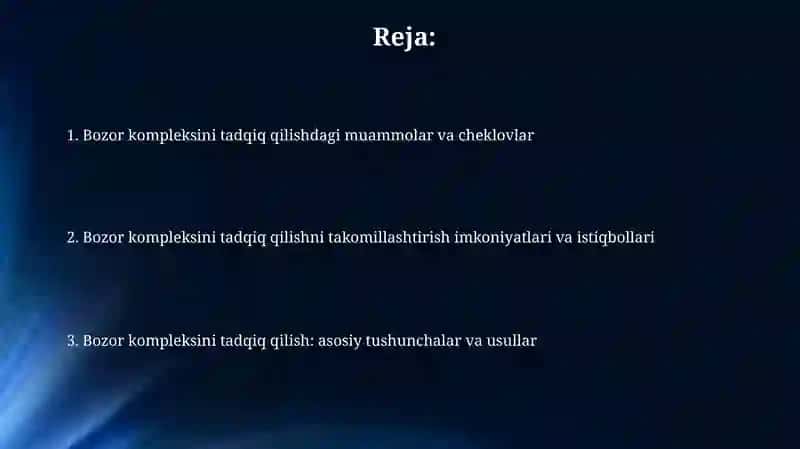 Bozor majmuini oʻrganish va uni takomillashtirish imkoniyatlari 2