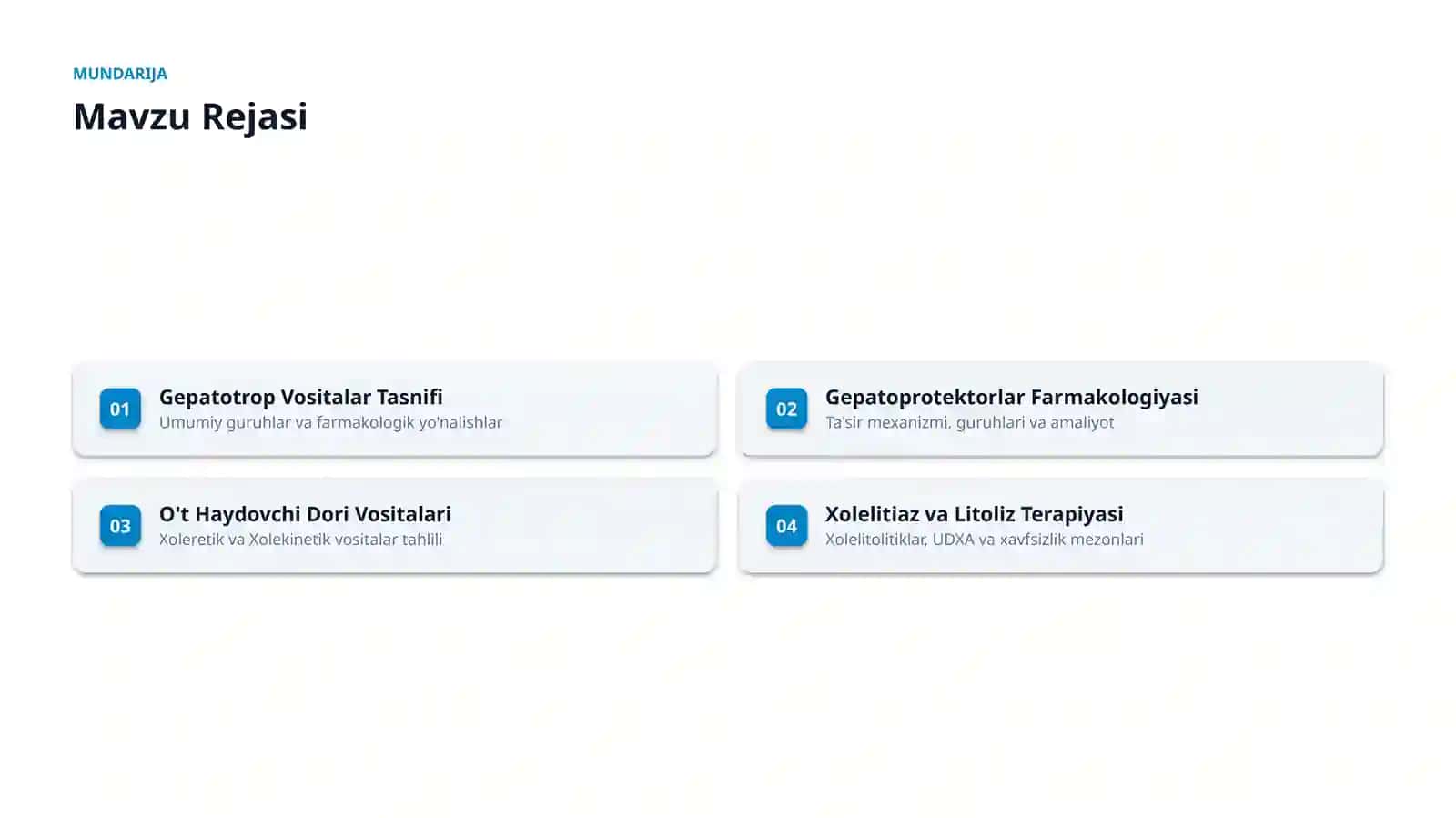 Gepatotrop va O't Haydovchi Dori Vositalarining Klinik Farmakologiyasi 2