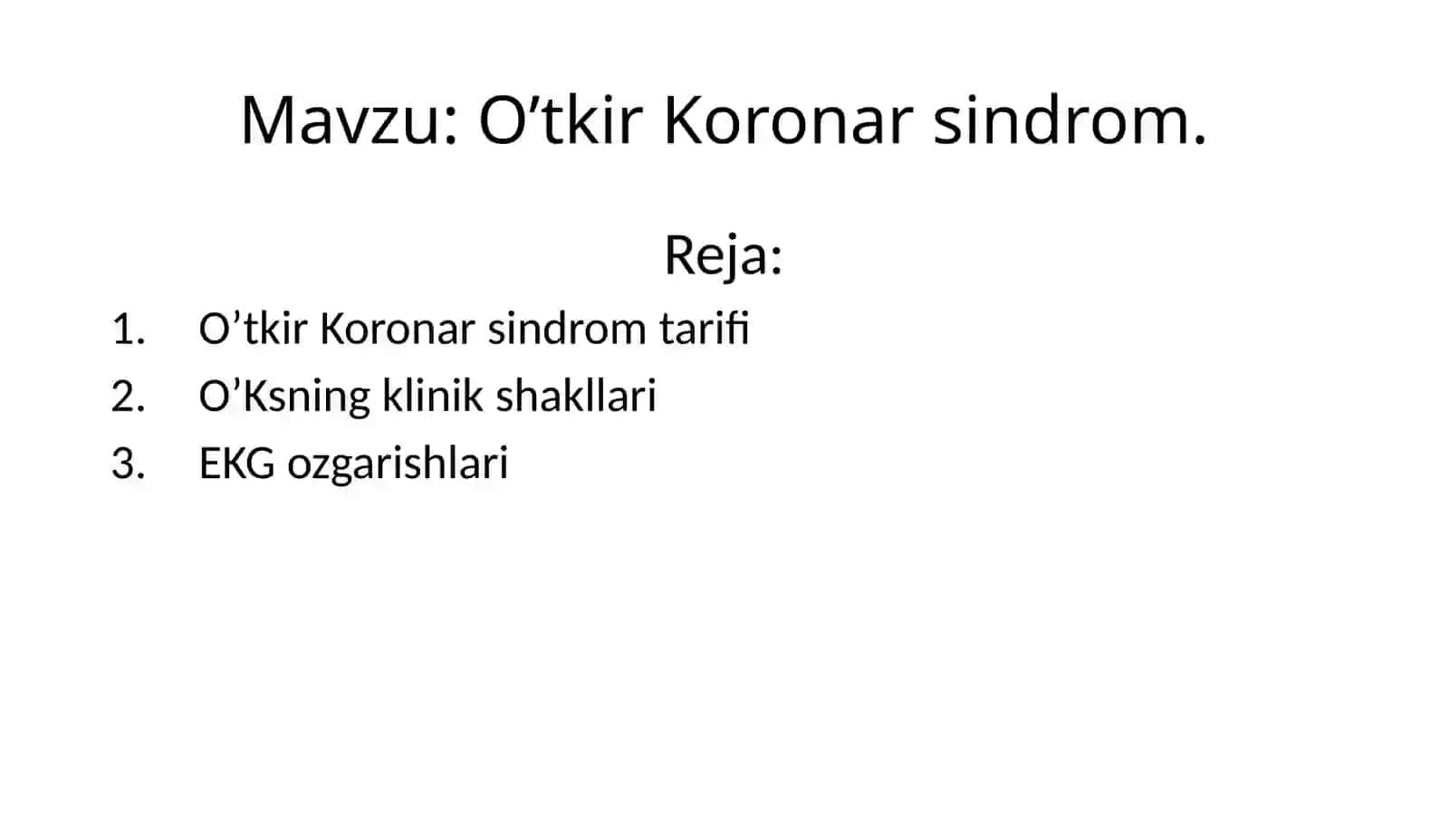 O’tkir Koronar Sindrom 2