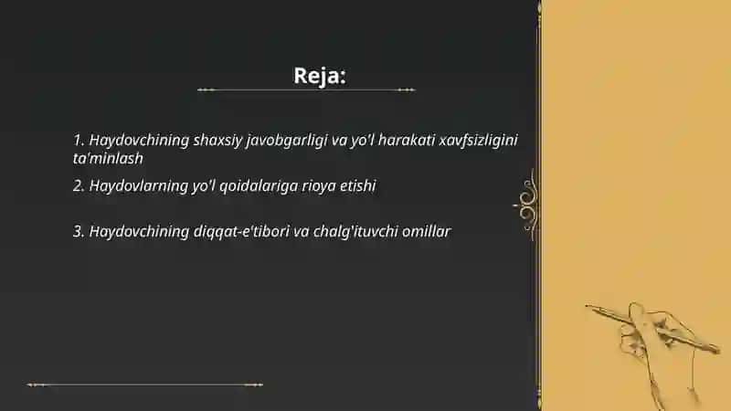Yo'l harakati xavfsizligini taminlashda haydovchining ahamiyati 2