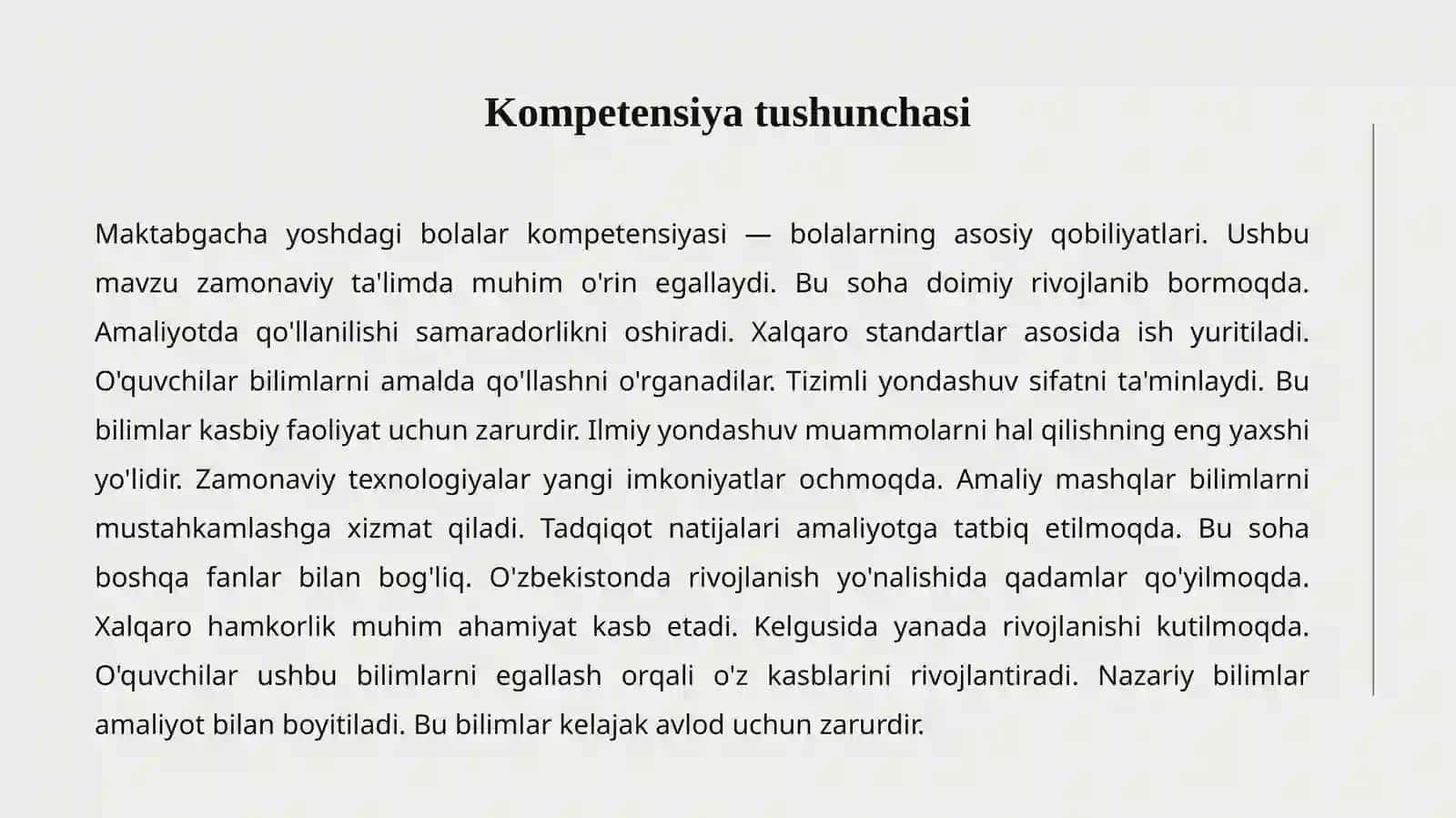 BOLALAR KOMPETENSIYASI 2