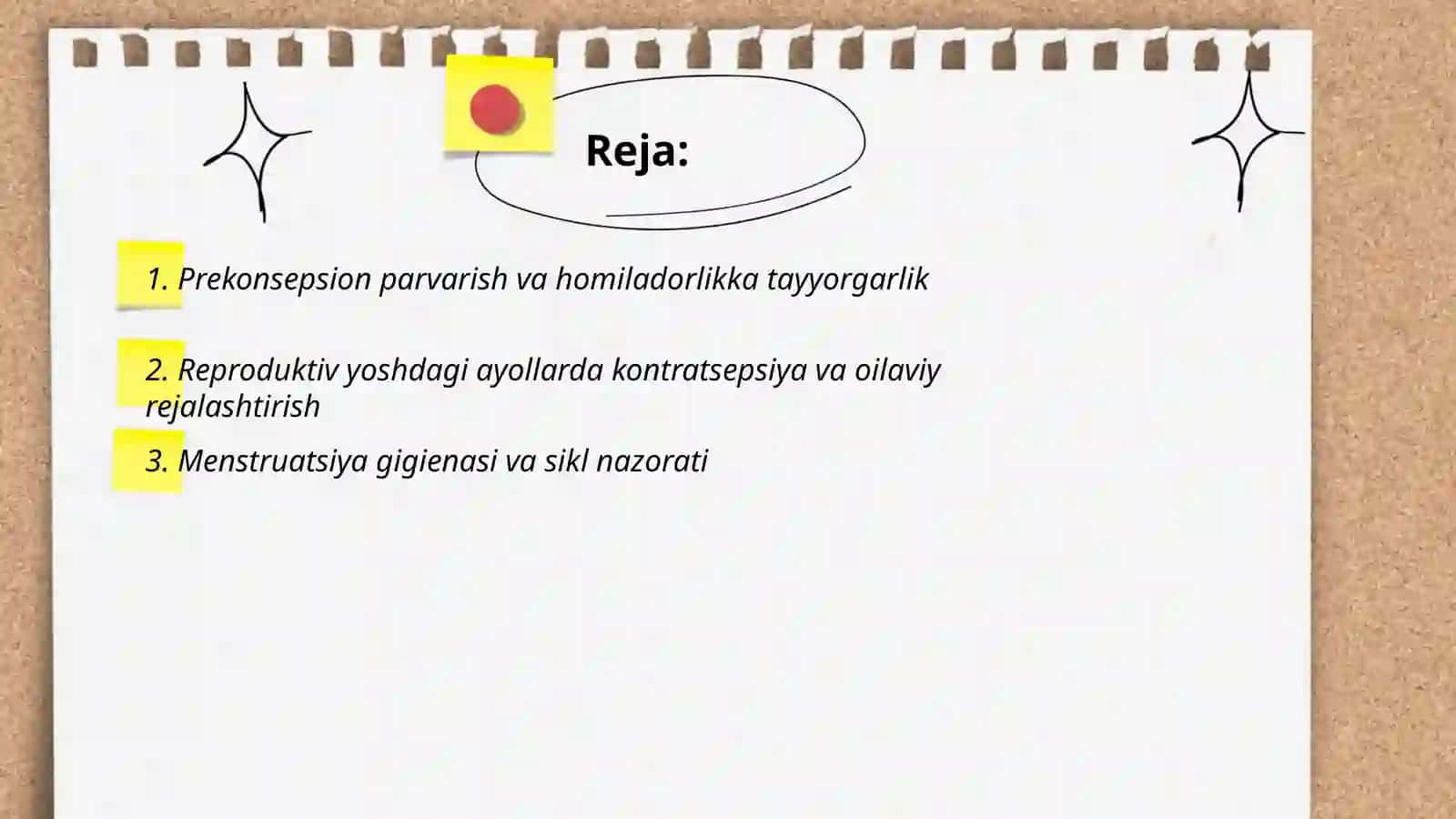Prekonsepsion parvarish va homiladorlikka tayyorgarlik 2