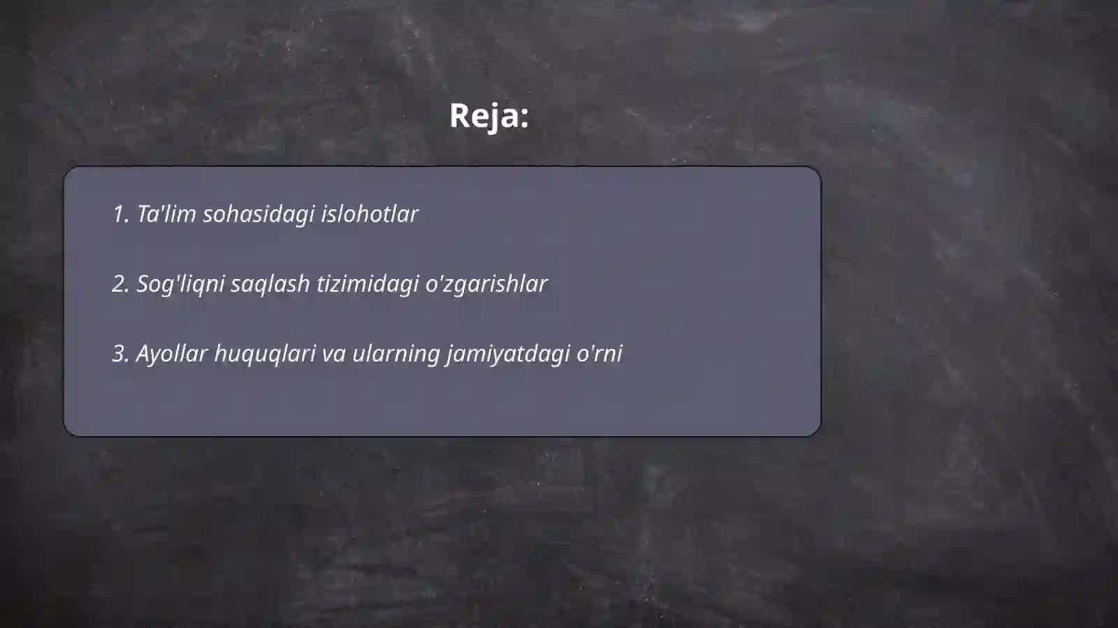 Ta'lim sohasidagi islohotlar 2