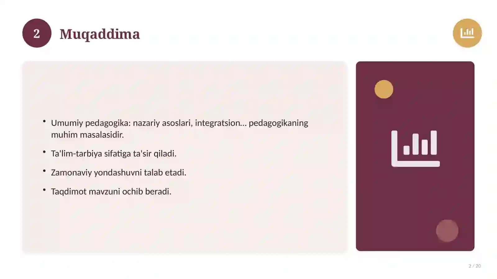 Umumiy pedagogika: nazariy asoslari, integratsion yondashuvda (Magistrlik dissertatsiyasi mavzusi) 2